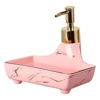 ceramic liquid soap dispenser dish bathroom shampoo shower gel bottle gold head bath hardware birthday presents wedding gifts