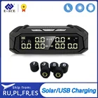 Автомобильные TPMS E-ACE K11, система контроля давления в шинах на солнечной батарее, цифровой ЖК-дисплей, система охранной сигнализации с 6 датчиками
