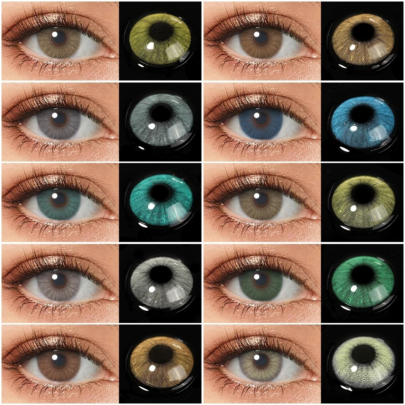 

HIDROCOR Colored Contacts Lenses For Eyes Natural Makeup 2pcs Eye Contacts With Color Lenses Colored Contacts For Dark Eyes