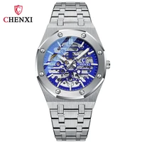 mens watch advanced sports automatic mechanical watch winding clock fashion steel tourbillon skeleton mechanical watch new
