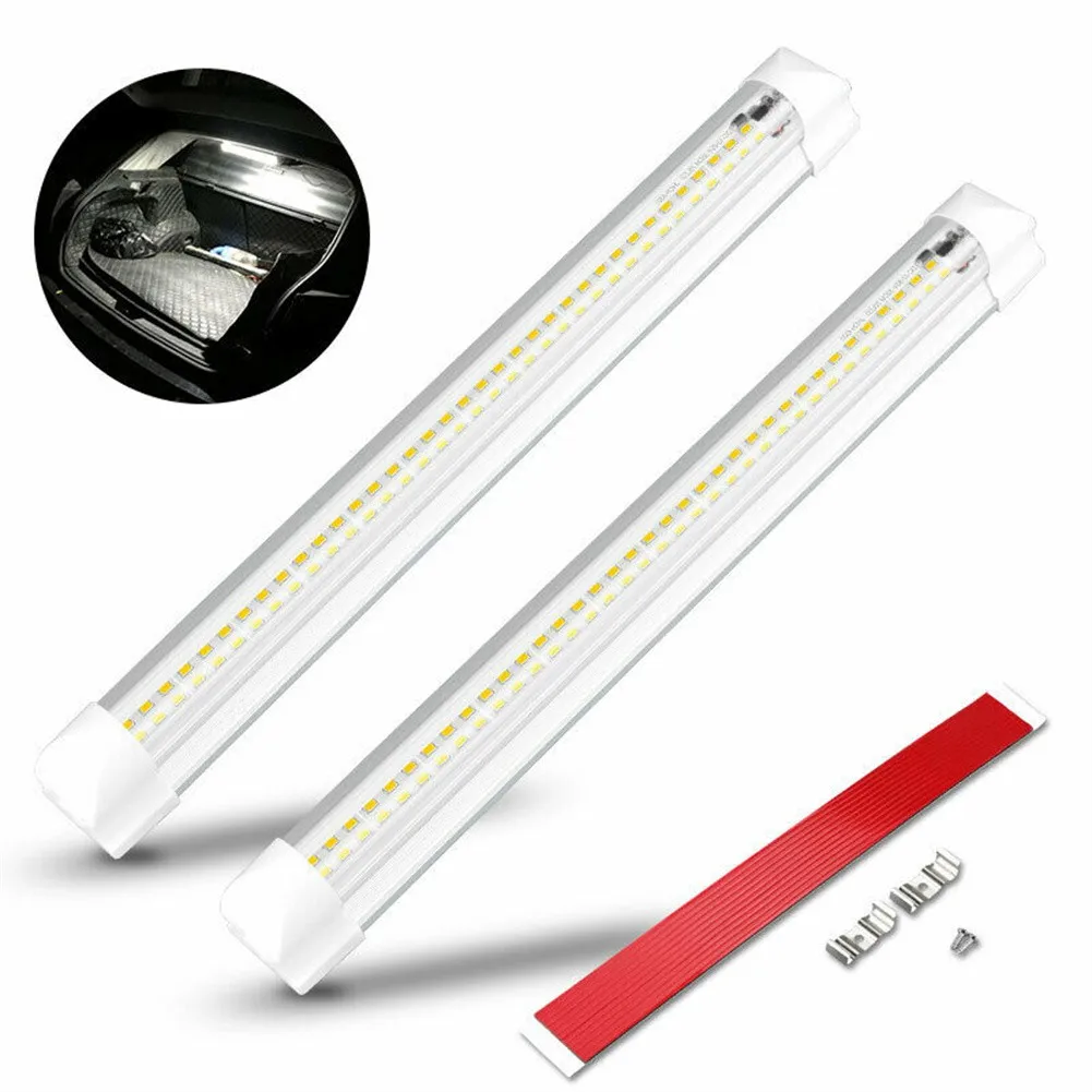 

2PC LED Car Interior White Light Bar Light Bar Light Van Truck ON OFF Switch Emergency Lights Camping Lights Fishing Lights