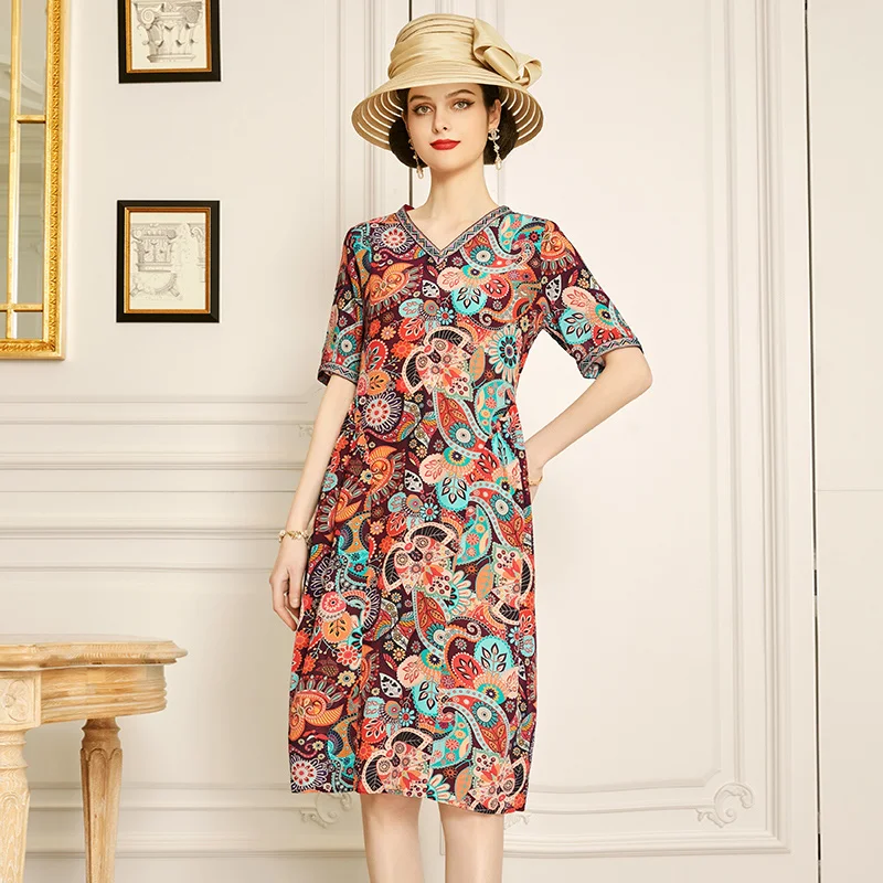 

SHZQ Decor Silk Dress 2021 New Summer Mulberry Silk Skirt Foreign Style Medium Long A-line Skirt
