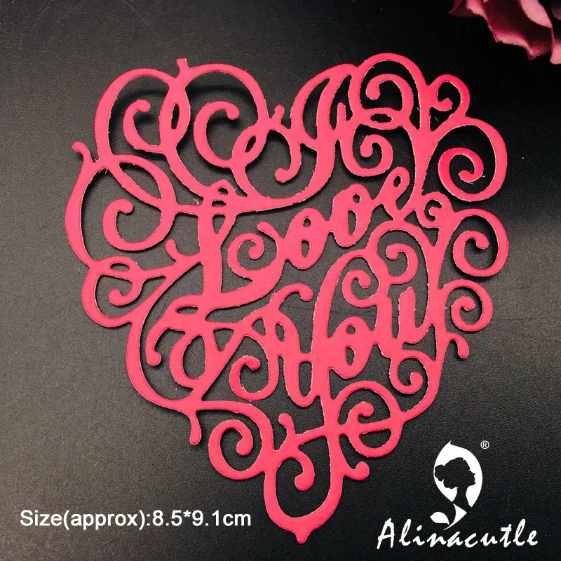 Металлическая высечка милое сердце День Святого Валентина сделай сам