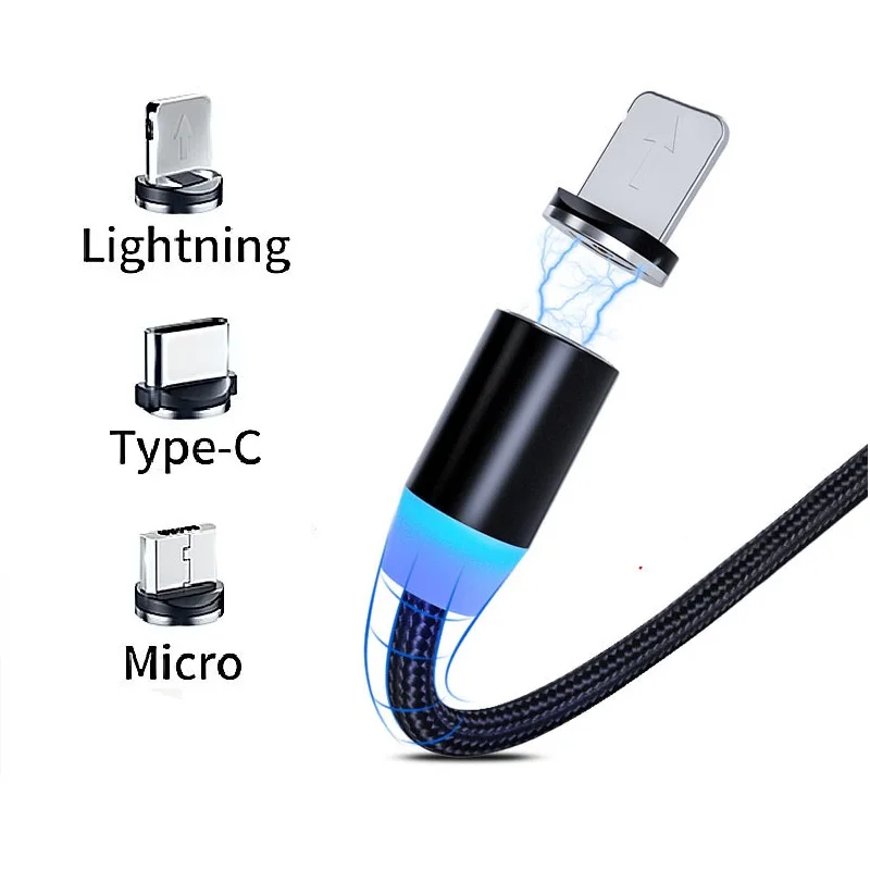 Круглый Магнитный кабель штекер 8 Pin Type C Micro USB адаптер для быстрой зарядки