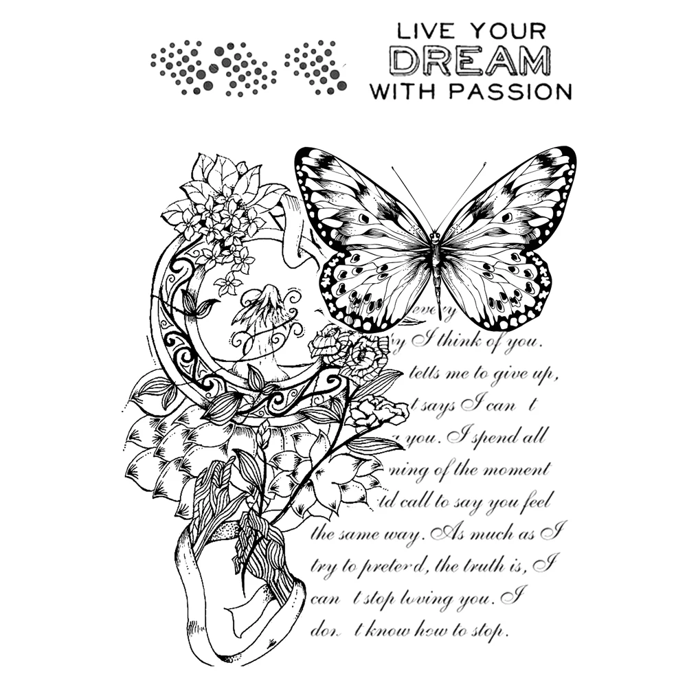 Прозрачные штампы/уплотнения AZSG в виде бабочки для самостоятельного