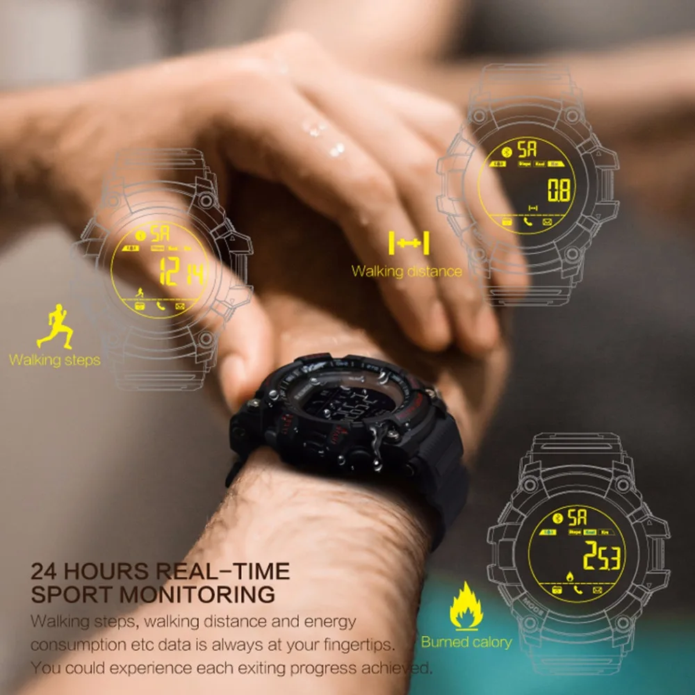 EX16 Smart Watch Wristwatch Waterproof Sports SmartWatch with Pedometer Long Time Standby smartwach for IOS and Android PK DZ09 |