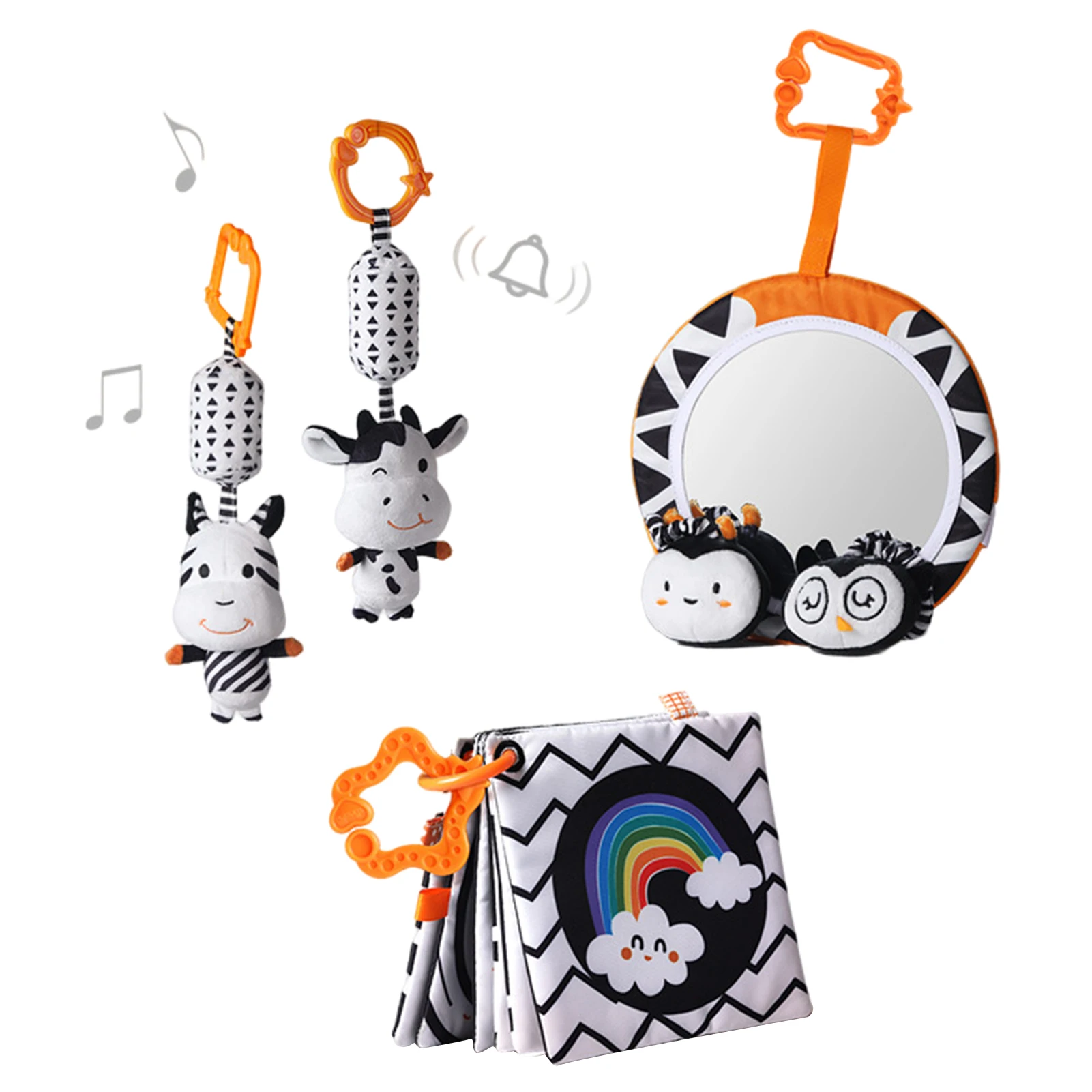 

Infant Montessori Toys Set Baby Distorting Mirrors Baby Cloth Books Bed Bells Baby Early Learning Cognize Reading Book Ideal