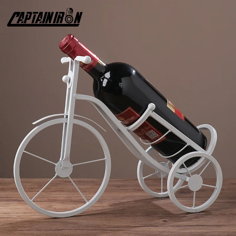 

CAPTAINIRON Retro Bicycle Wine Stand Wine Glasses Table Decoration Iron Wine Rack Metal Decoration Home Decor Estante Para Vinos