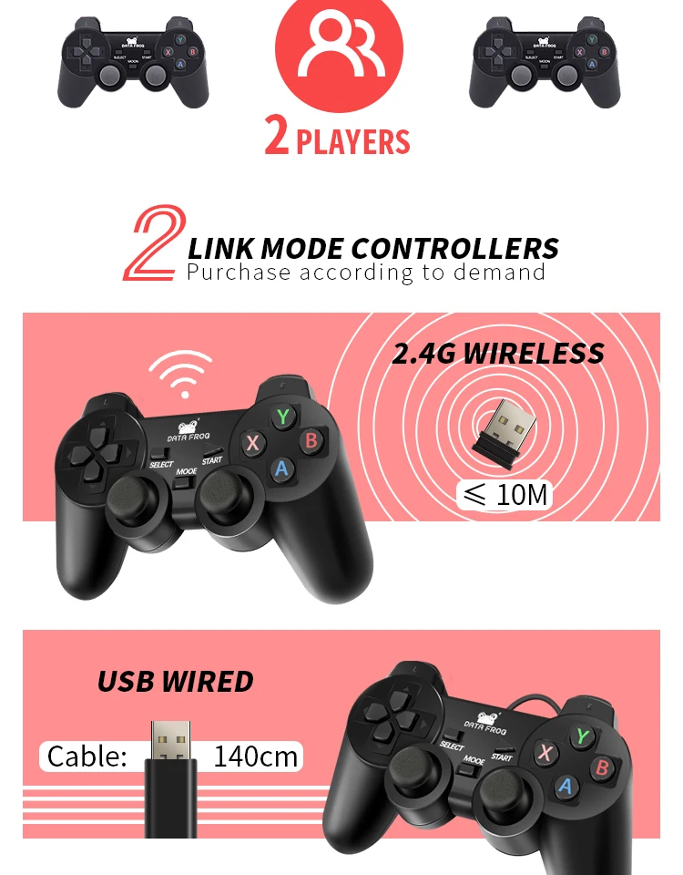 Игровая консоль-лягушка с 2,4G беспроводным контроллером HDMI, видео игровая консоль 600, классические игры для GBA family tv, Ретро игры