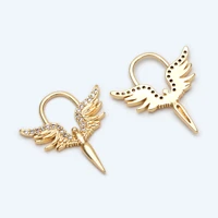 10pcs cz paved gold angel wing charm isis charm goddess pendant nacklace charm gb 1810
