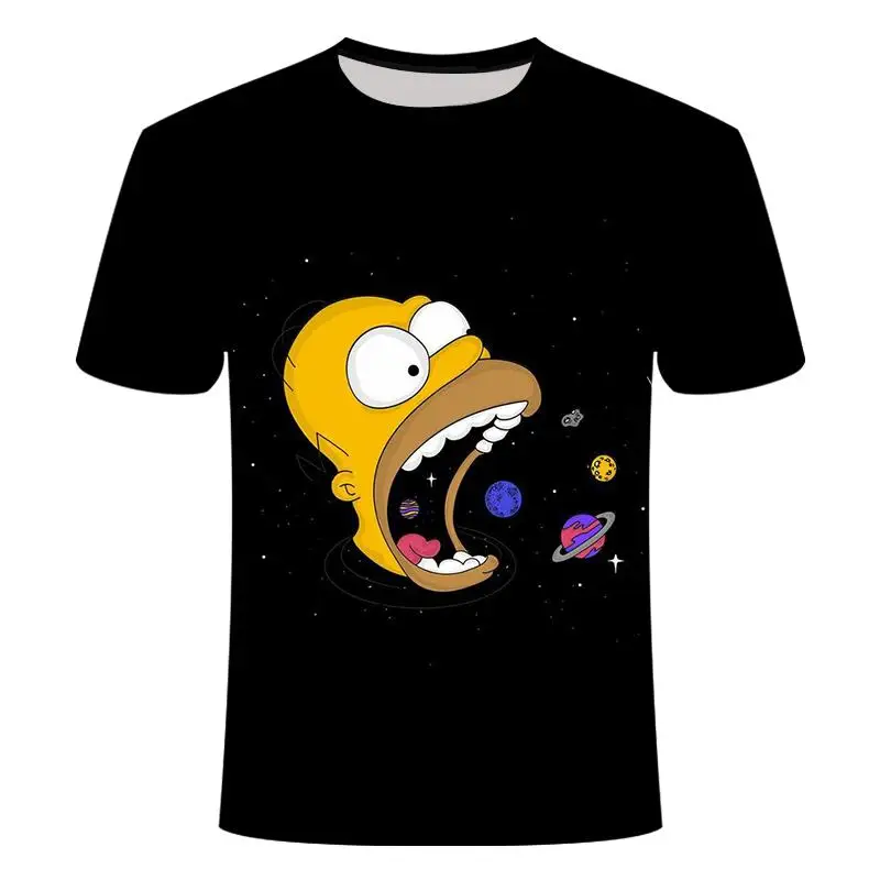 

2020 new 3D printing hip-hop anime Simpsons clothing teenagers children's T-shirt short-sleeved shirt Harajuku style men and wom