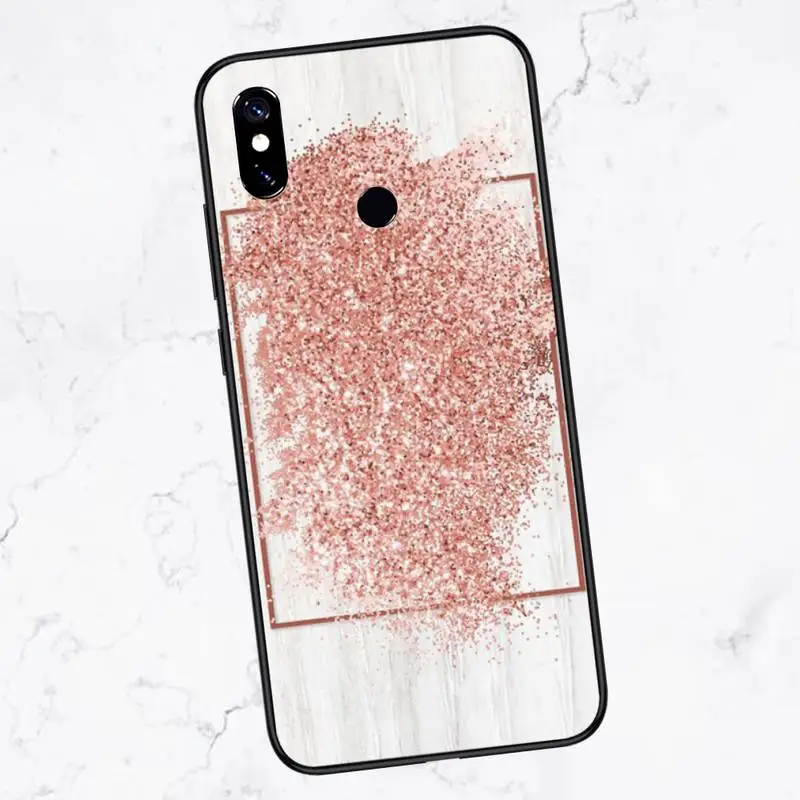 

Marble Gold Rose Glitter Pink Luxury Phone Case For Xiaomi Redmi 7 8 9t a3Pro 9se k20 mi8 max3 lite 9 note 9s 10 pro