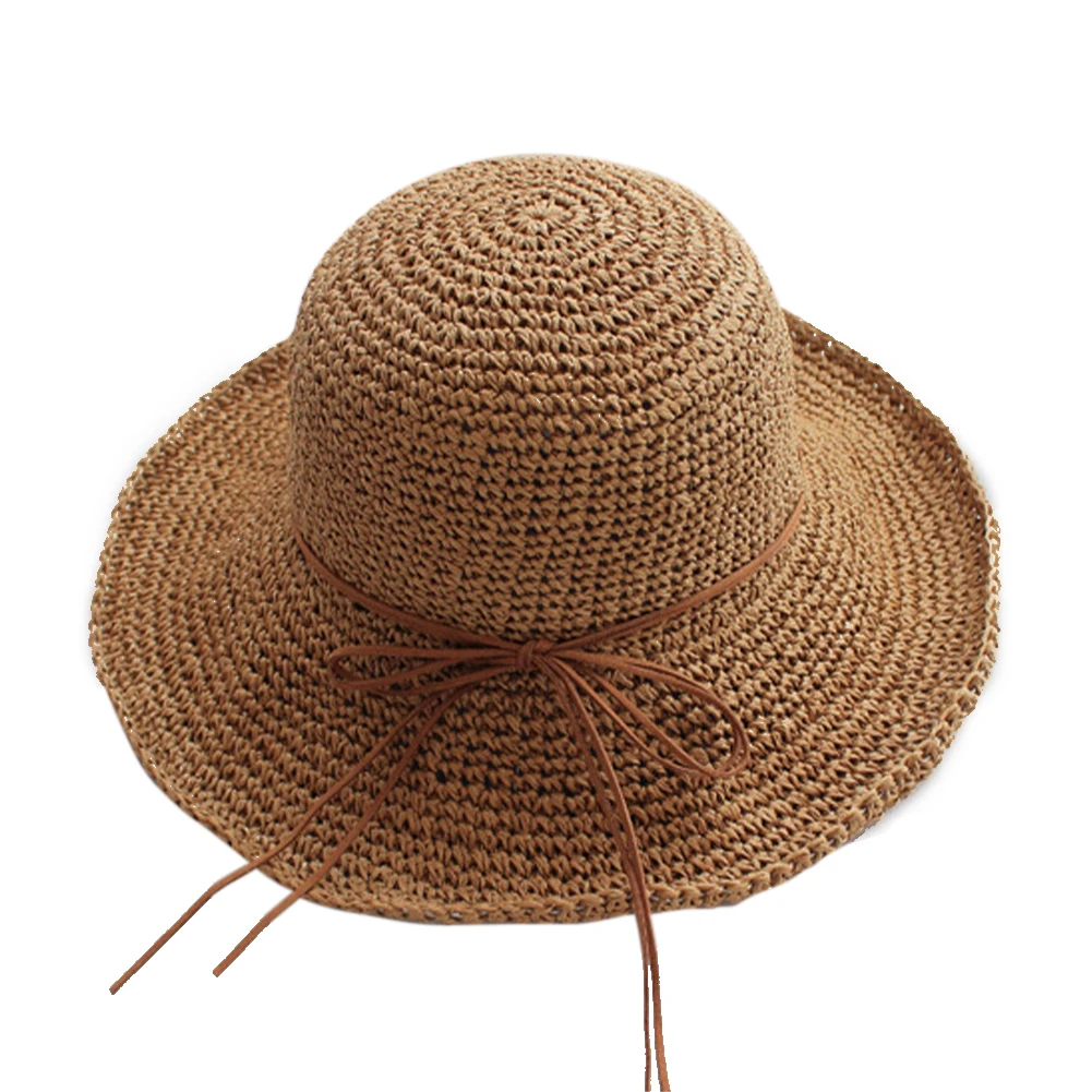 Регулируемая модная широкополая шляпа от солнца женская Соломенная Панама
