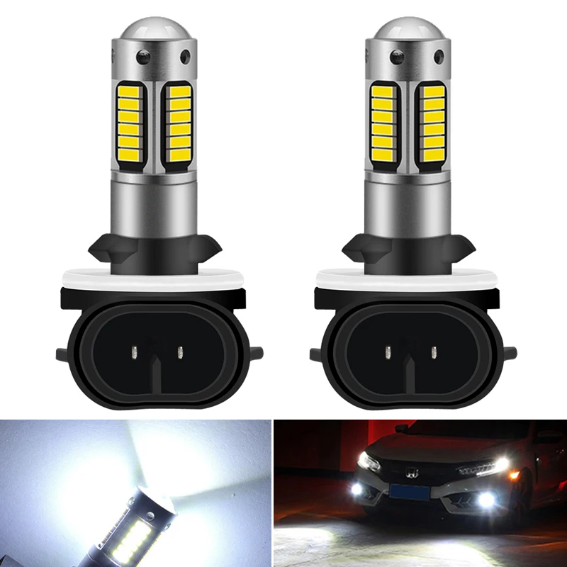 2 шт. Led 880 881 P13W Светодиодная лампа 6000K белый автомобильный противотуманный