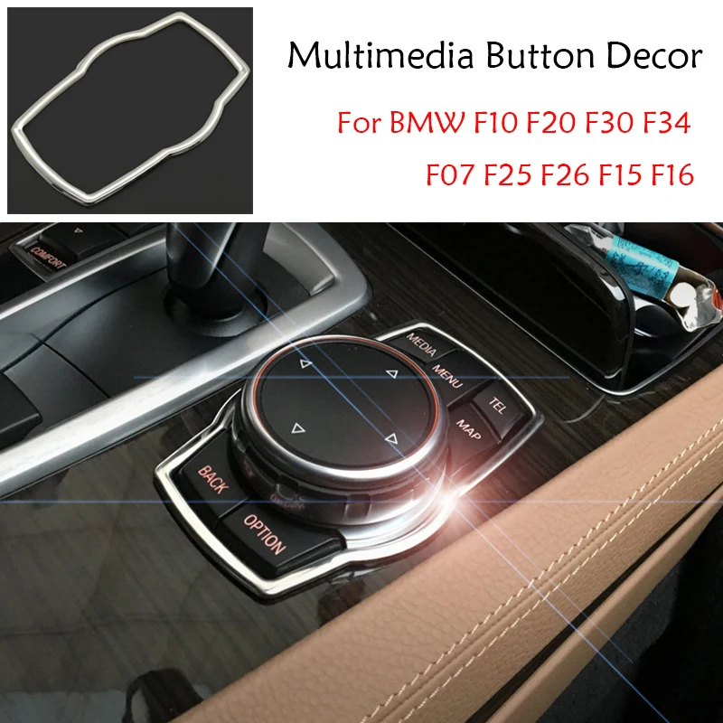 3 Color Car interior Multimedia Button Decor Styling Stickers For BMW F10 F20 F30 F34 F07 F25 F26 F15 F16 Accessories | Автомобили и