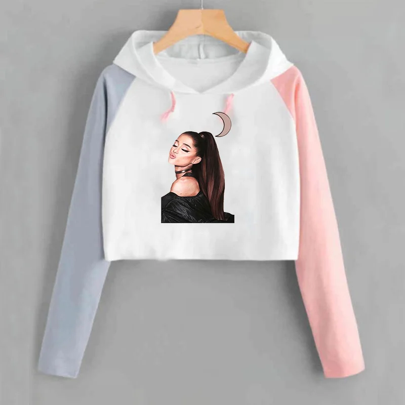Vsenfo Женская мода Ариана Гранде укороченные толстовки Gaphic с принтом без слез от