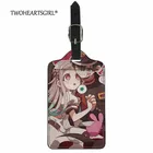 Бирка для багажа twoheart sgirl с аниме унитазом Hanako kun, бирка для багажа, кожаная бирка с именем для багажа, аксессуары для чемодана