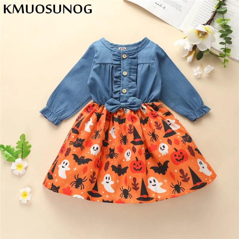 

Платье на Хэллоуин для девочек, джинсовое платье, костюм для косплея на Хэллоуин для маленьких девочек, платья принцессы