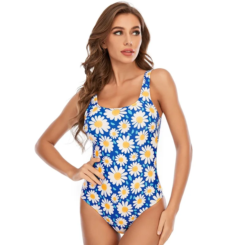 

2021 New Ladies One-Piece Swimsuit Sexy Backless Floral Summer Beach Bikini