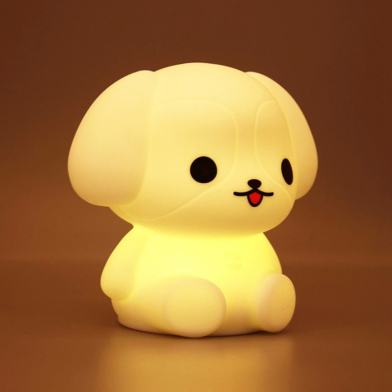 

Dog Sound Night Light USB Charging Wireless Bluetooth Speaker Colorful 3D Color Changing Atmosphere Bedside Lamp