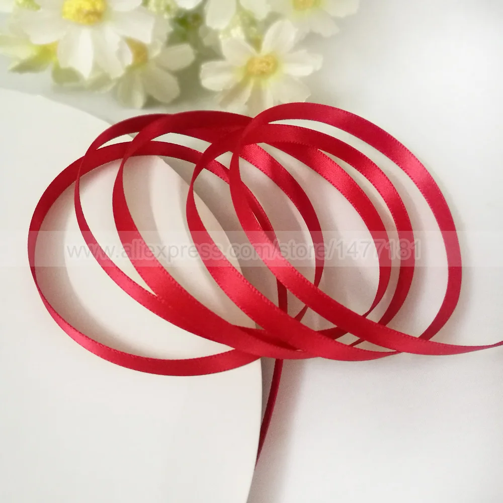(25 ярдов) 250 красная Двухсторонняя Атласная Лента 6/9/13/16/25/38/50 мм