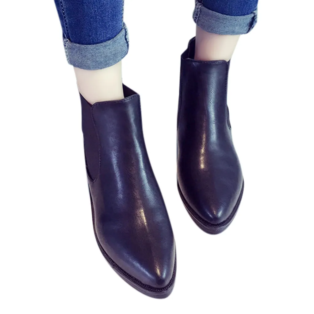 Женские ботинки Bashion Элегантные Простые удобные на плоской подошве заостренная