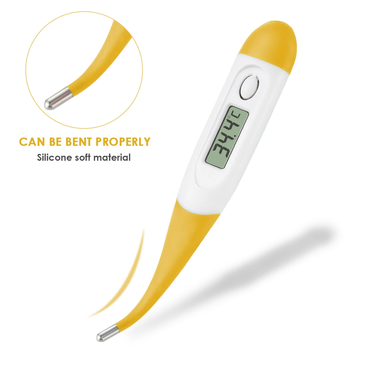

Waterproof Flexible Tip Digital Thermometer Kids Adult Armpit Oral rectum Temperature Meter