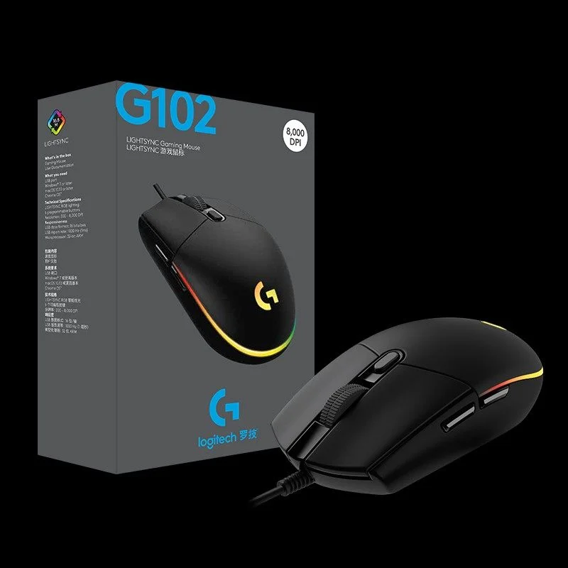 

Игровая мышь Logitech G102, проводная мышь 2-го поколения, игровая механическая, с RGB-подсветкой, обновление