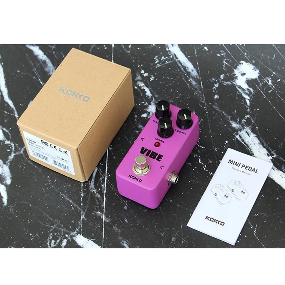 

FUV2 Guitar Bass Mini Effects Pedal Vibe Analog Rotary Knob Speaker Effect Sound Processor LED Indicator 4-stage Phase-change