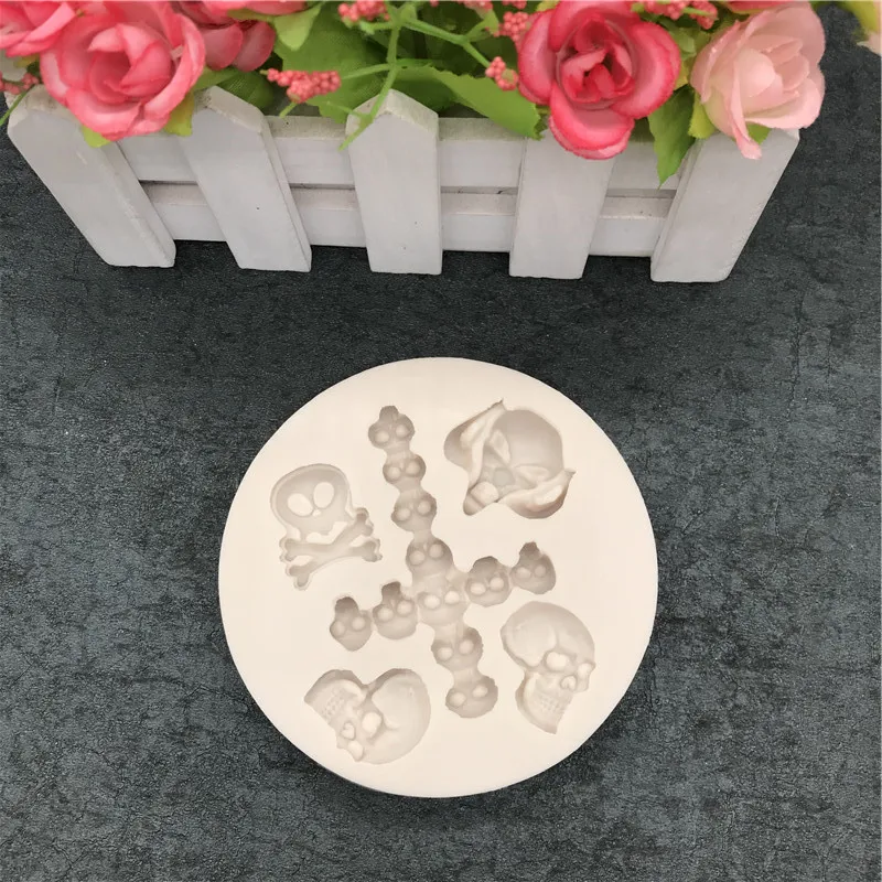 Череп крест шоколадный торт плесень Хэллоуин ведьма кость Тыква Форма Торт