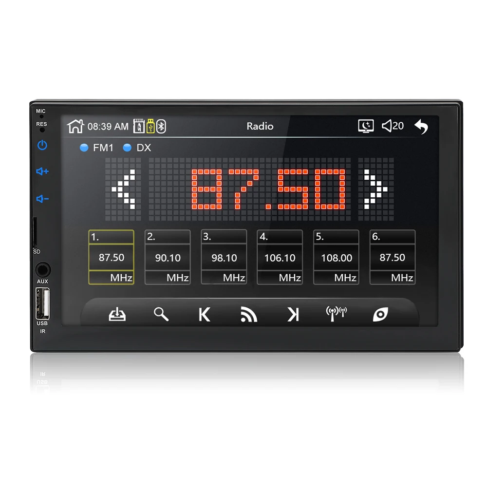 2 Din Car Radio 7 inch Bluetooth Multimedia Touch screen radio MP5 Player SD/FM/MP4/USB/AUX Audio Stereo With Camera | Автомобили и
