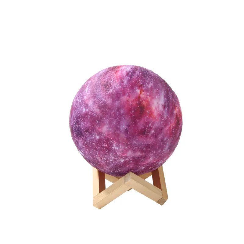 

16-color remote control 3D printing star-moon lamp discolored tactile decoration gift creative USB LED night light Galaxy lamp