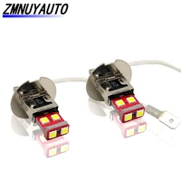 2pcs h3 6smd 3030 car front fog light auto h1 led lamp driving day running bulbs white