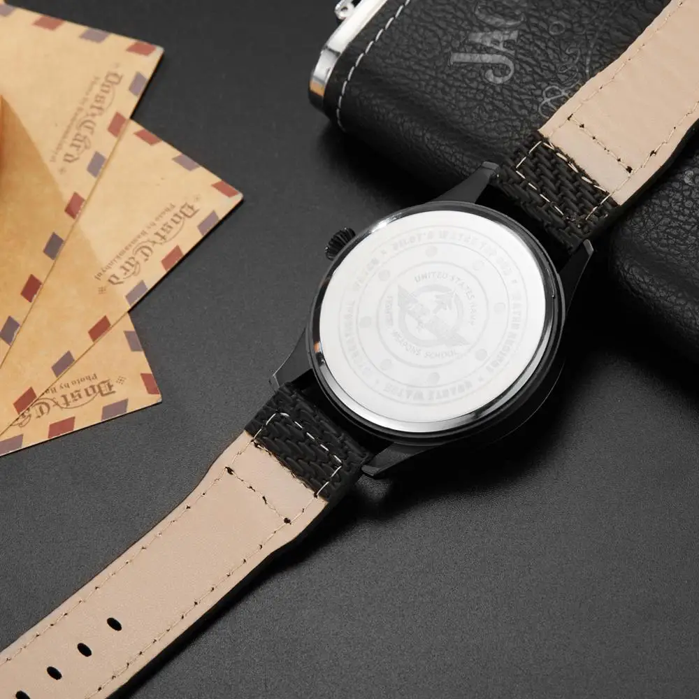 

Men Watch Airplane Engine Engraved Men's Big Dial Male Wrist Watches Flieger Pilot Sports Wristwatch Reloj Aviator Mens Clock