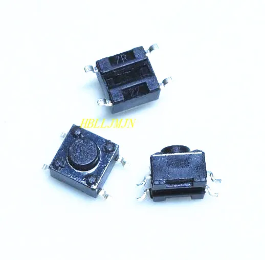 100 шт. 6x6x5 мм smd 4-контактный Тактильный кнопочный переключатель квадратные ручки