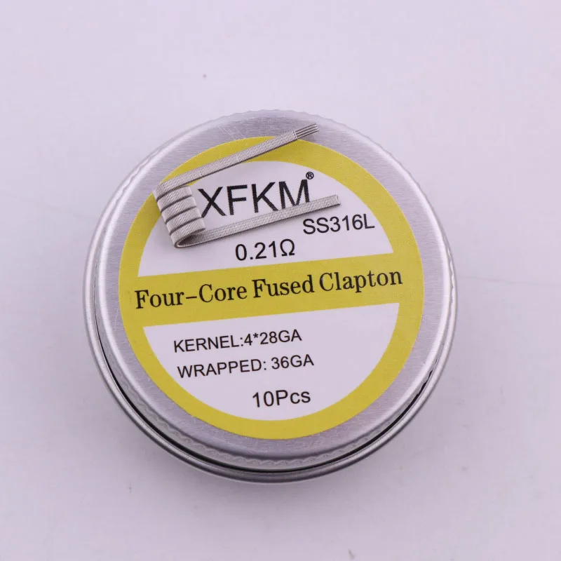 XFKM 10 шт./лот Premade A1 NI80 SS316L Alien Fused Clapton Prebuilt Coil Nichrome Wire термостойкий Vape|Органайзеры