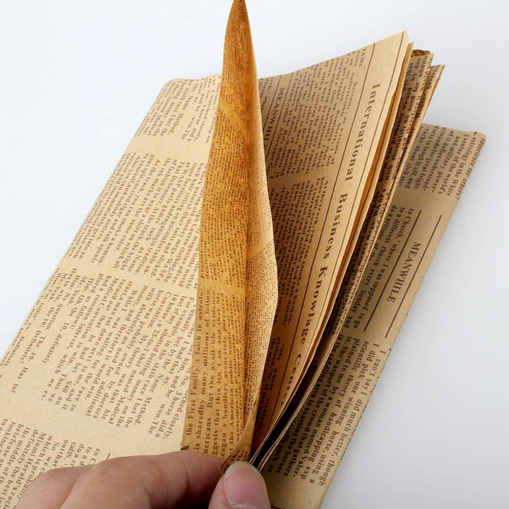 

52x75cm Gift Wrapping Paper Roll Vintage Newspaper Double Sided Wrap Decor Art Kraft For Christmas Party Creative Material