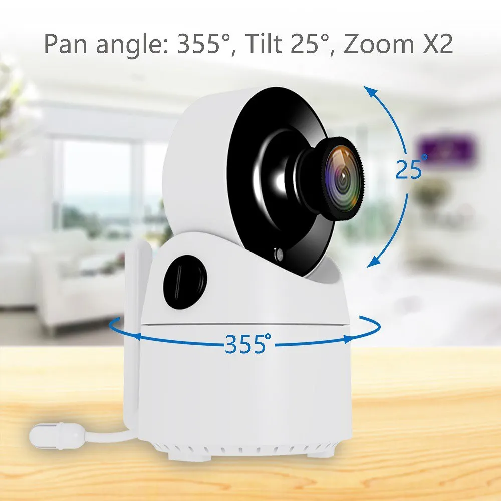 

3.5 inch Wireless TFT LCD Video Baby Monitor with Night Vision Real-time Temperature Two-way Audio 2X Zoom 355 PTZ Wide-angle