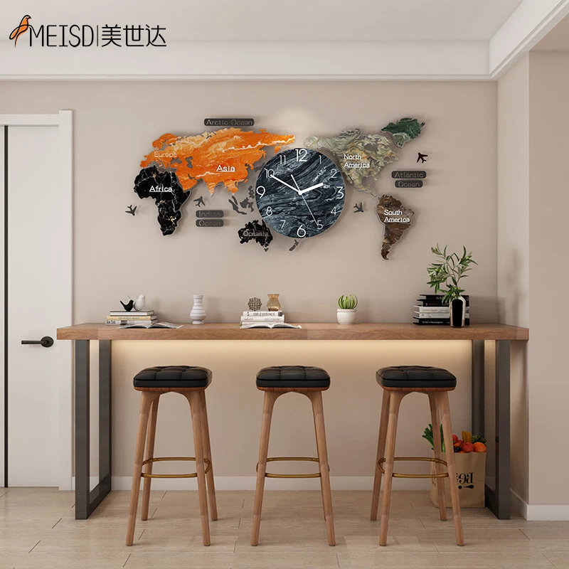 Зеркальные часы настенные MEISD без перфорации с наклейками кварцевые бесшумные