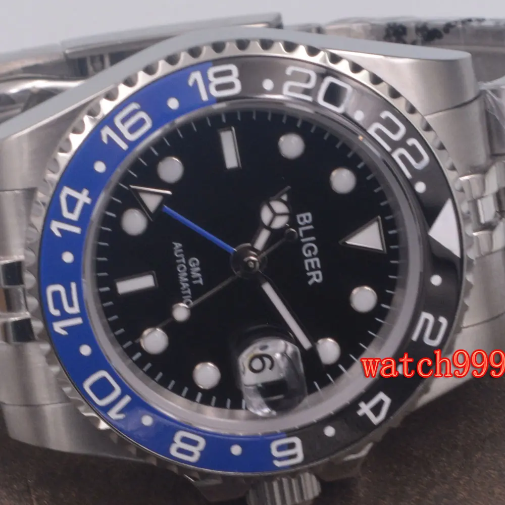 Часы Bliger Мужские механические с индикацией даты модные светящиеся браслетом из