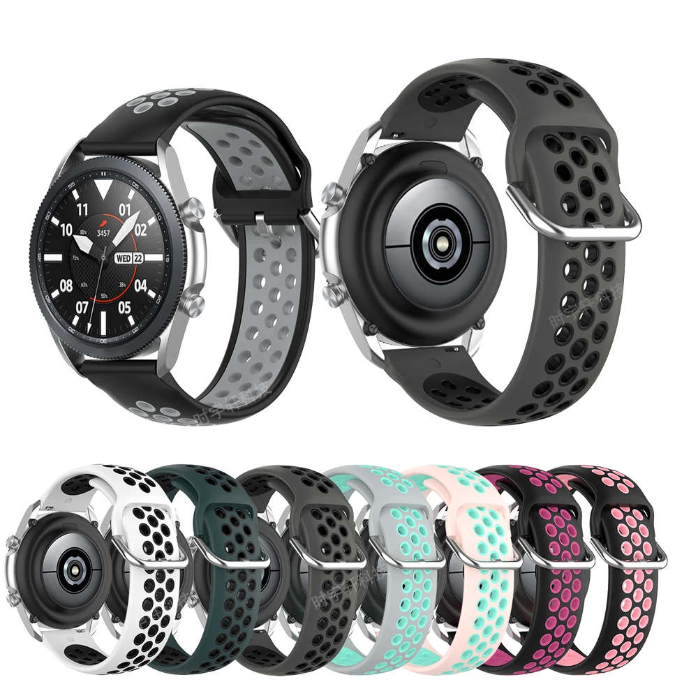 

Для Samsung Galaxy Watch 3 полосы 22 мм силиконовый сменный ремешок для Galaxy Watch3 45 мм 41 мм ремешок 20 мм Active2 браслет