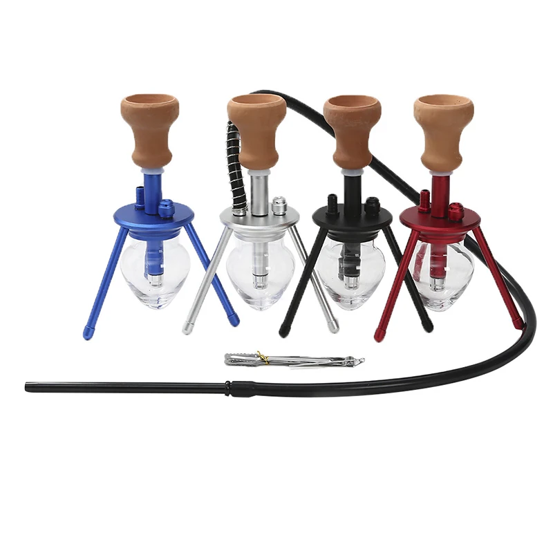 Дорожный стеклянный кальян с керамической чашей металлические угольные щипцы