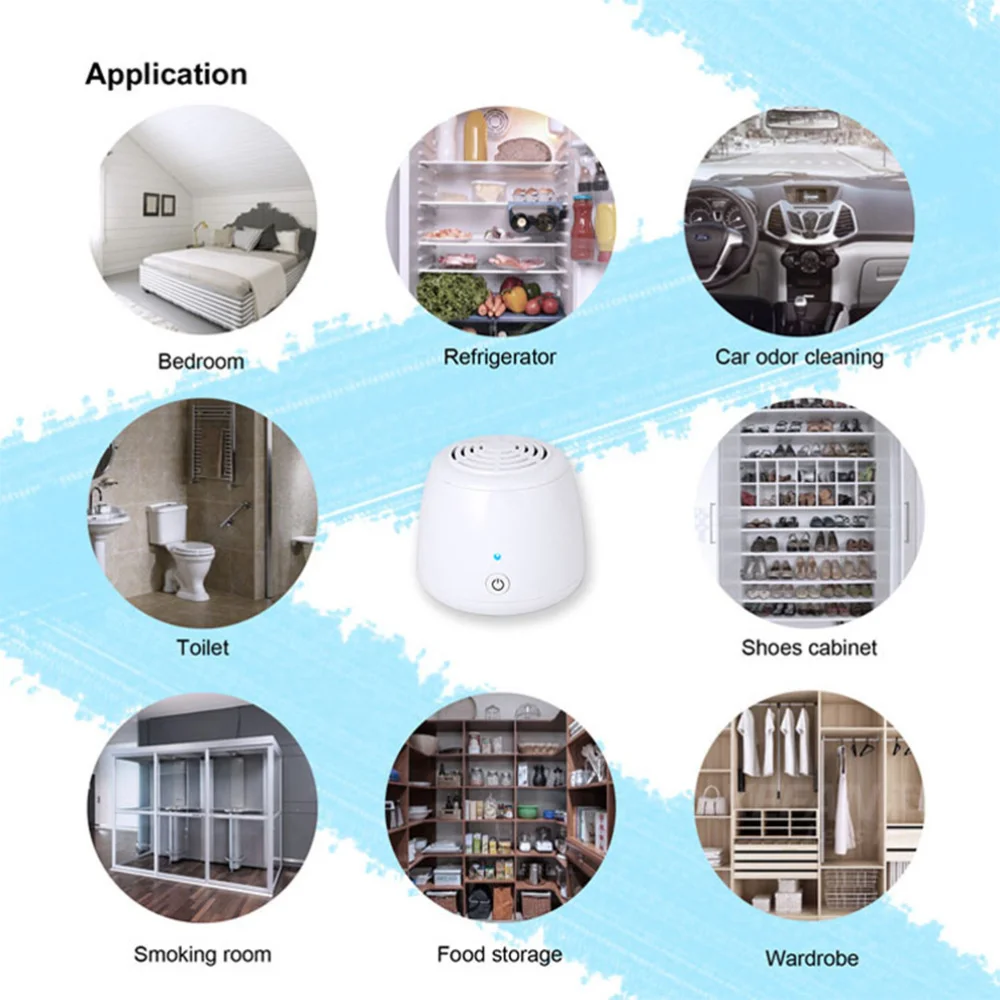 

Fridge Ozone Sterilizer Refrigerator Deodorization Deodorant Air Purifier without Battery (White)