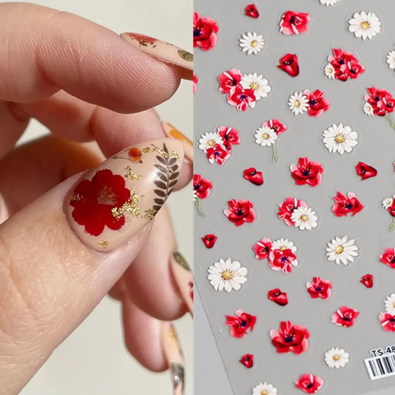 Наклейки для ногтей с прессованным цветком 1 шт. |