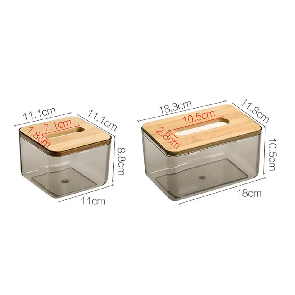 

Wooden Cover Tissue Box Nordic Ins Living Room Napkin Storage Box Coffee Table Transparent Paper Dispenser Home Decor