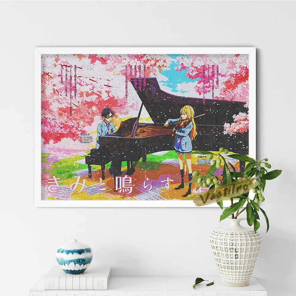 

Your Lie In April Hot Cartoon Manga Poster Japanese Anime Print Art Canvas Painting Living Room Home Decor Fans Collection Gift