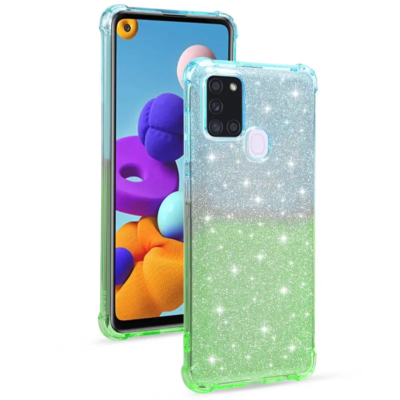 Чехол для SamSung Galaxy A21S Модный Блестящий Мягкий силиконовый защитный чехол