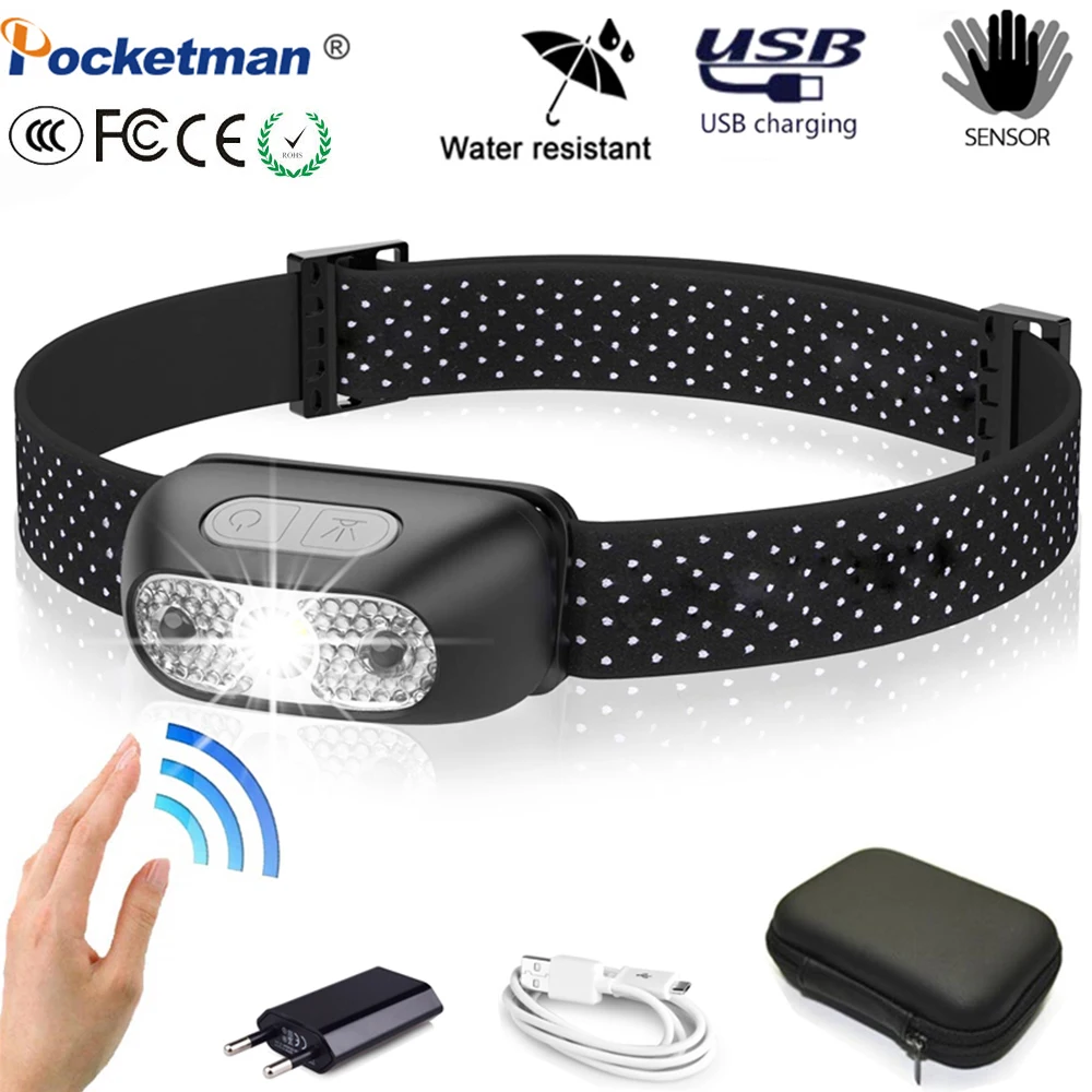 Налобный фонарь светодиодный 7500 лм с датчиком движения|Налобные LED-фонари| |