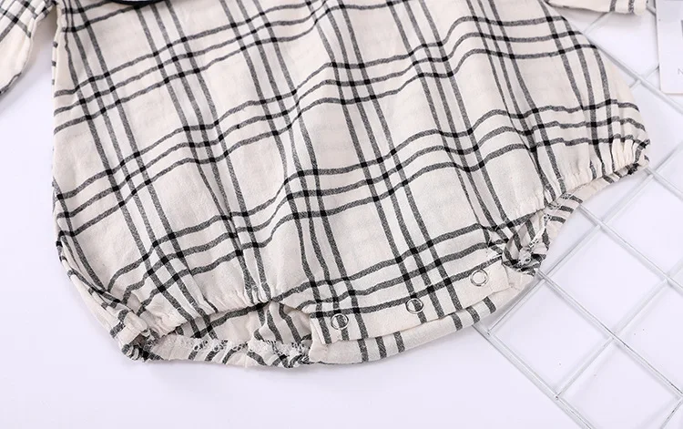 Новый детский клетчатый комбинезон с капюшоном на 0-2 года одежда для маленьких