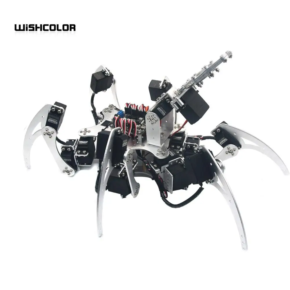 

Wishcolor 20DOF Aluminium Hexapod Robotic Spider Six Legs Robot with Claw & LD-1501 Servos & Controller
